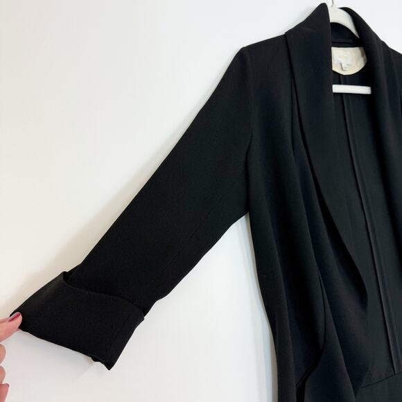 Wilfred Aritzia Chevalier Open Front 3/4 Sleeve Blazer Crepe Black Women's 6 - Picture 4 of 15